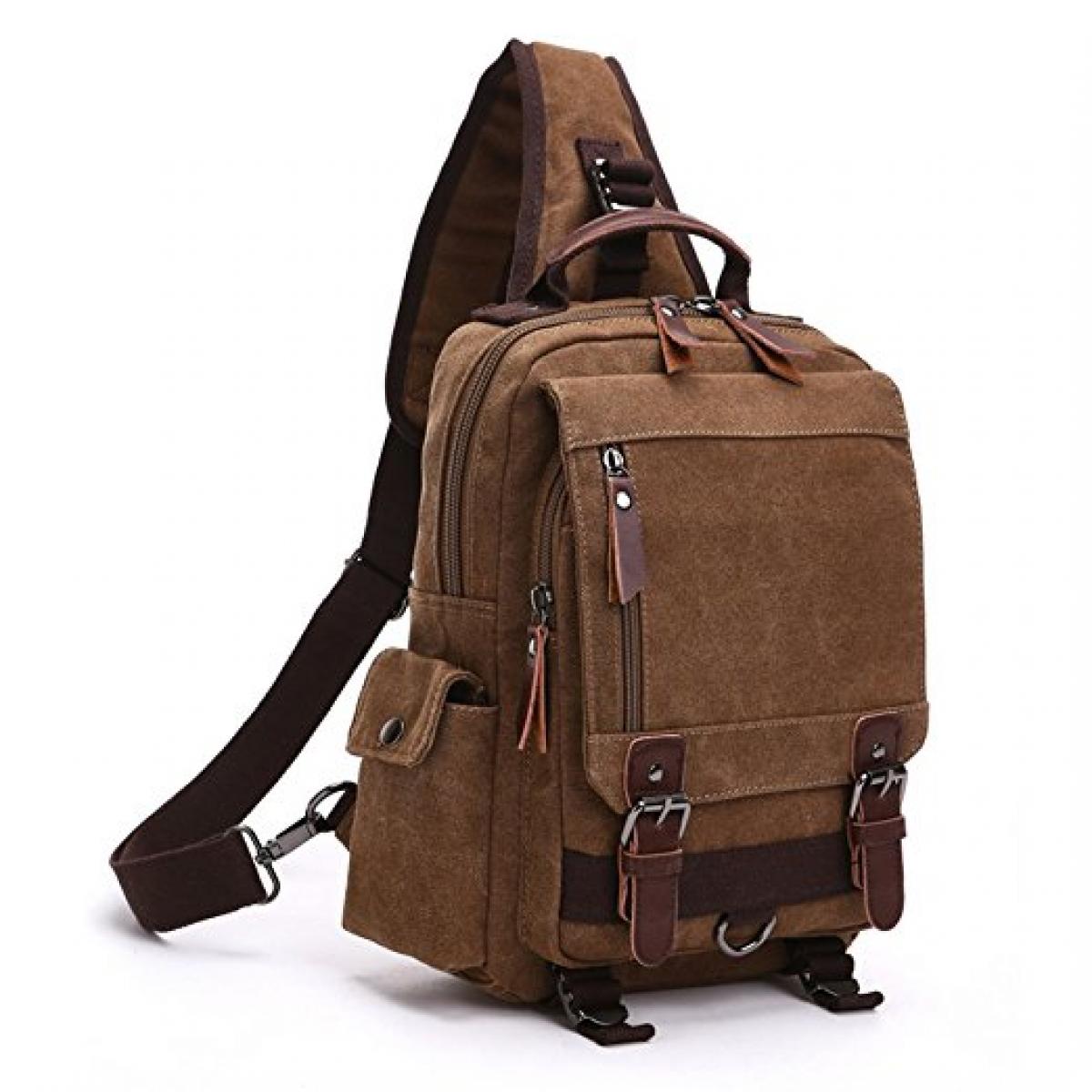 Dececos Casual Sling Bag Canvas Backpack 