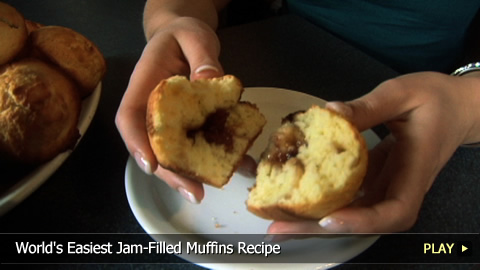 World's Easiest Jam-Filled Muffins Recipe