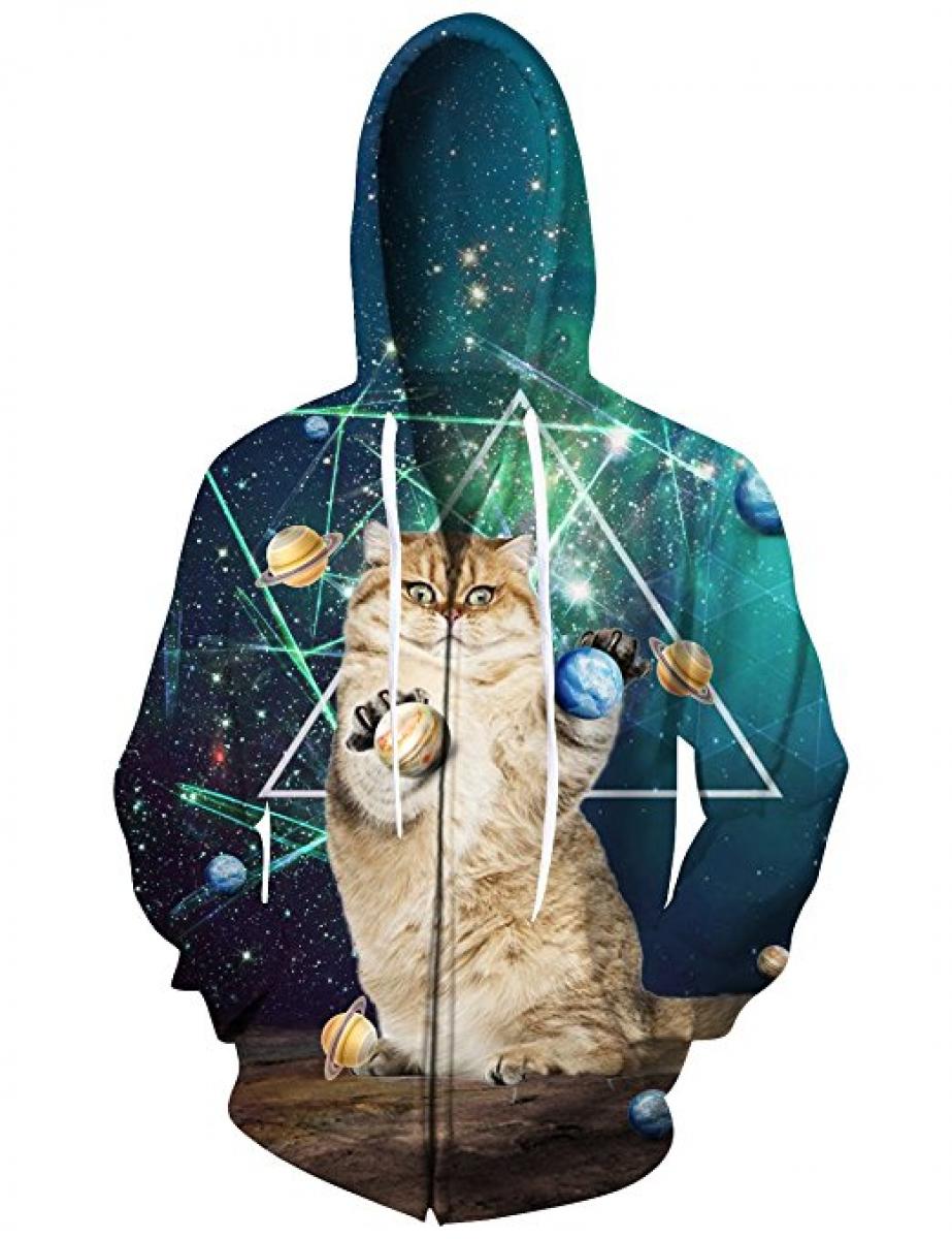 Unisex Galaxy Zip Up Hoodie