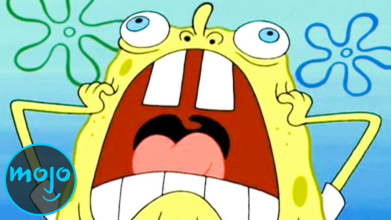 extremely happy face spongebob